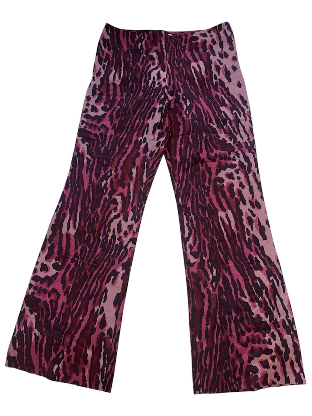 Trina Turk Y2K vintage animal printed flare women's purple/pink pants size 6
